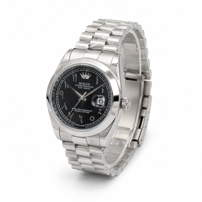 Luxury Stainless Steel Day-Date Watch – Elegant & Timeless Design