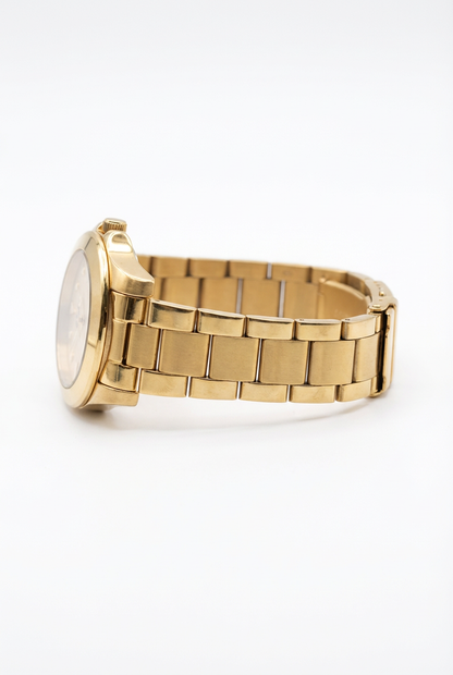 4-ONE COLLECTION Luxury Men's Gold Watch - Premium Stainless Steel Chain - Analog Quartz Gold Dial Wristwatch for Men