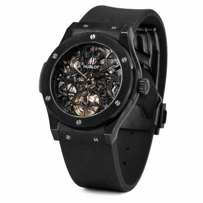 Hublot Skeleton Automatic Luxury Watch – Black Edition