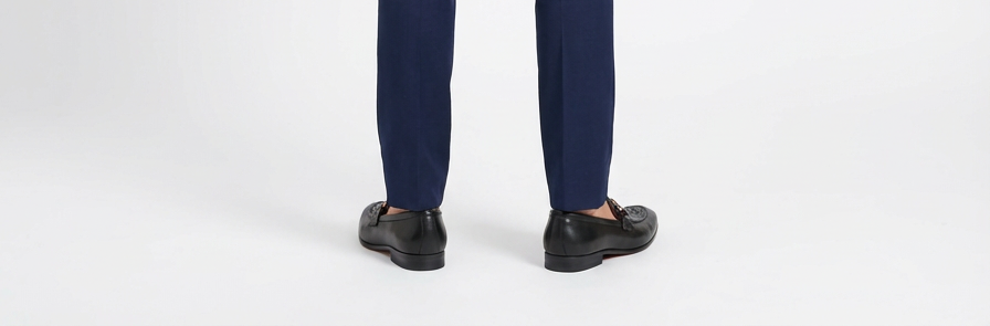 Men's Elite Woven Leather Party Wear Loafers - Black Formal Slip-Ons with Gold Metallic Accent