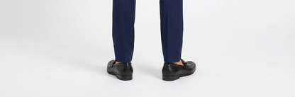 Men's Elite Woven Leather Party Wear Loafers - Black Formal Slip-Ons with Gold Metallic Accent