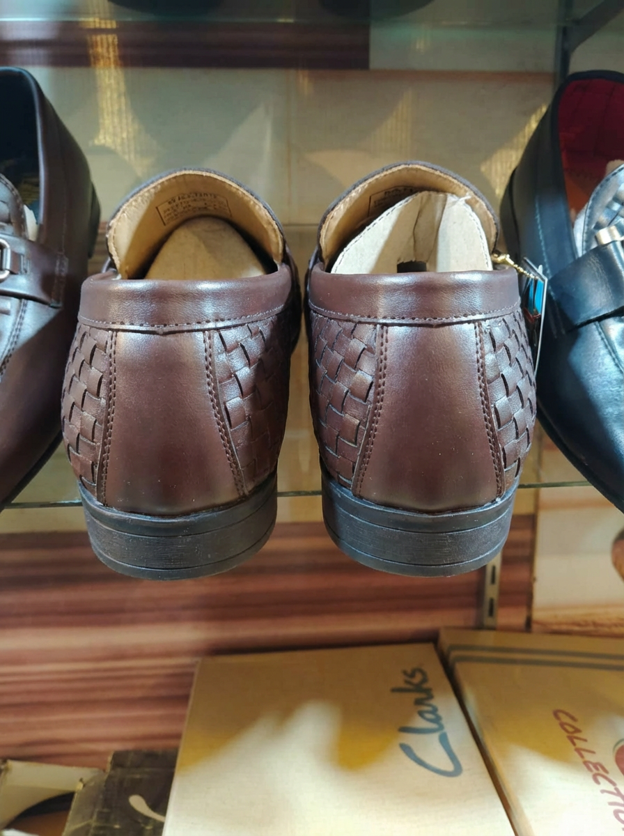 Men’s Brown Woven Design Loafers – Stylish Slip-On Formal & Casual Shoes for Men