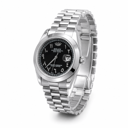 Luxury Stainless Steel Day-Date Watch – Elegant & Timeless Design