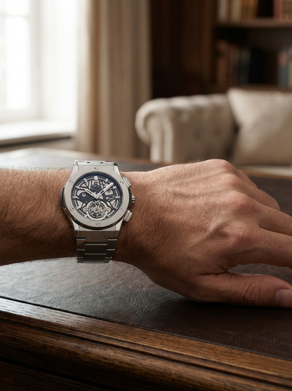 Hublot Skeleton Automatic Luxury Watch – Black Edition