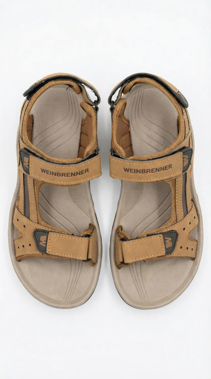 WEINBRENNER Men’s Brown Casual Sandals – Adjustable Strap Comfort Summer Footwear