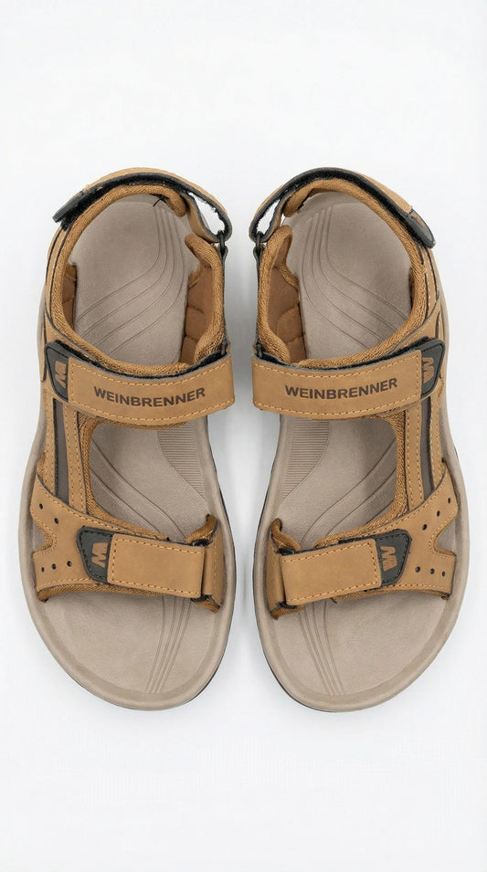 WEINBRENNER Men’s Brown Casual Sandals – Adjustable Strap Comfort Summer Footwear