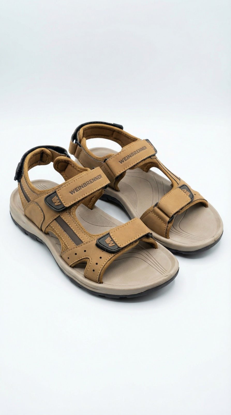 WEINBRENNER Men’s Brown Casual Sandals – Adjustable Strap Comfort Summer Footwear