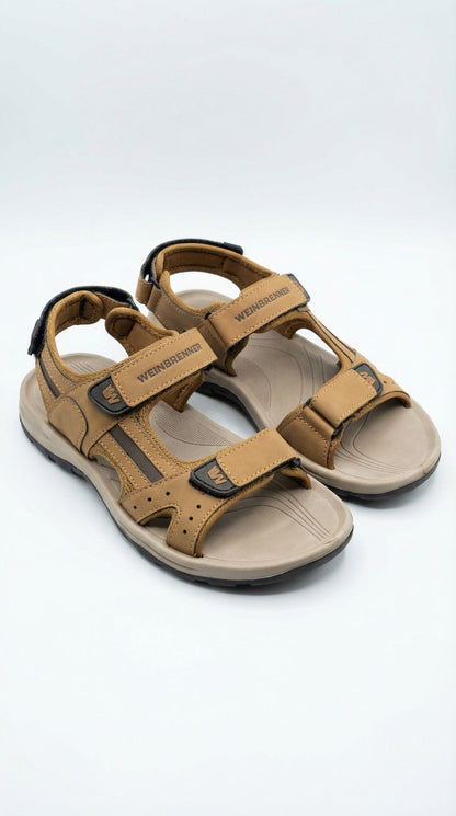WEINBRENNER Men’s Brown Casual Sandals – Adjustable Strap Comfort Summer Footwear