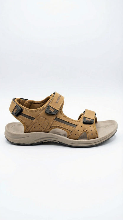 WEINBRENNER Men’s Brown Casual Sandals – Adjustable Strap Comfort Summer Footwear