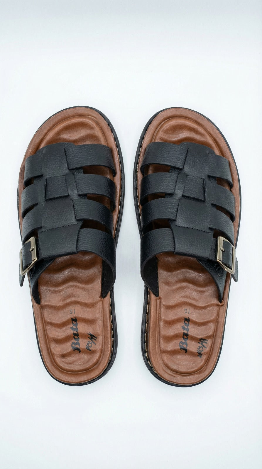 Men’s Premium Black Multi-Strap Comfort Sandals with Adjustable Buckle