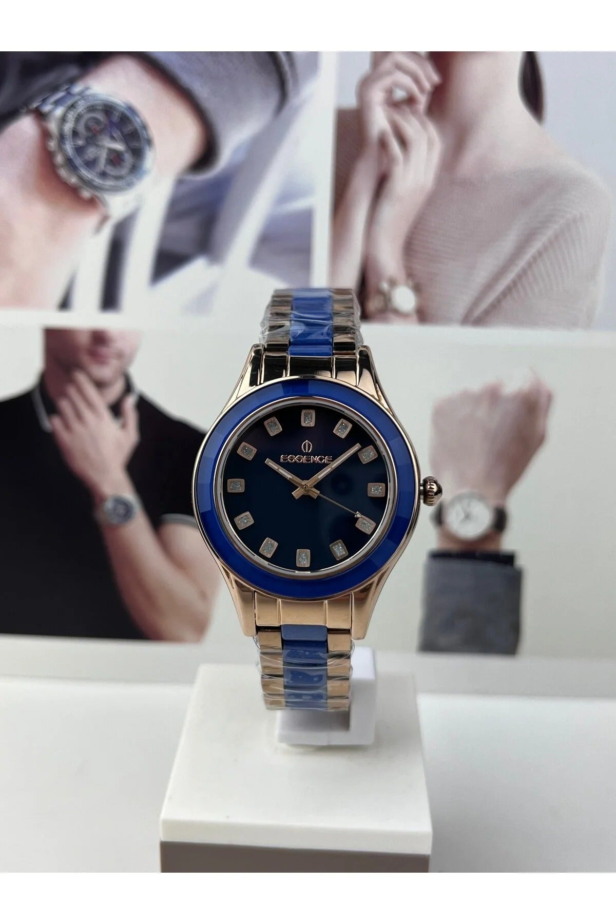 Men’s Two-Tone Gold & Silver Watch with Sapphire Dial & Diamond Hour Markers
