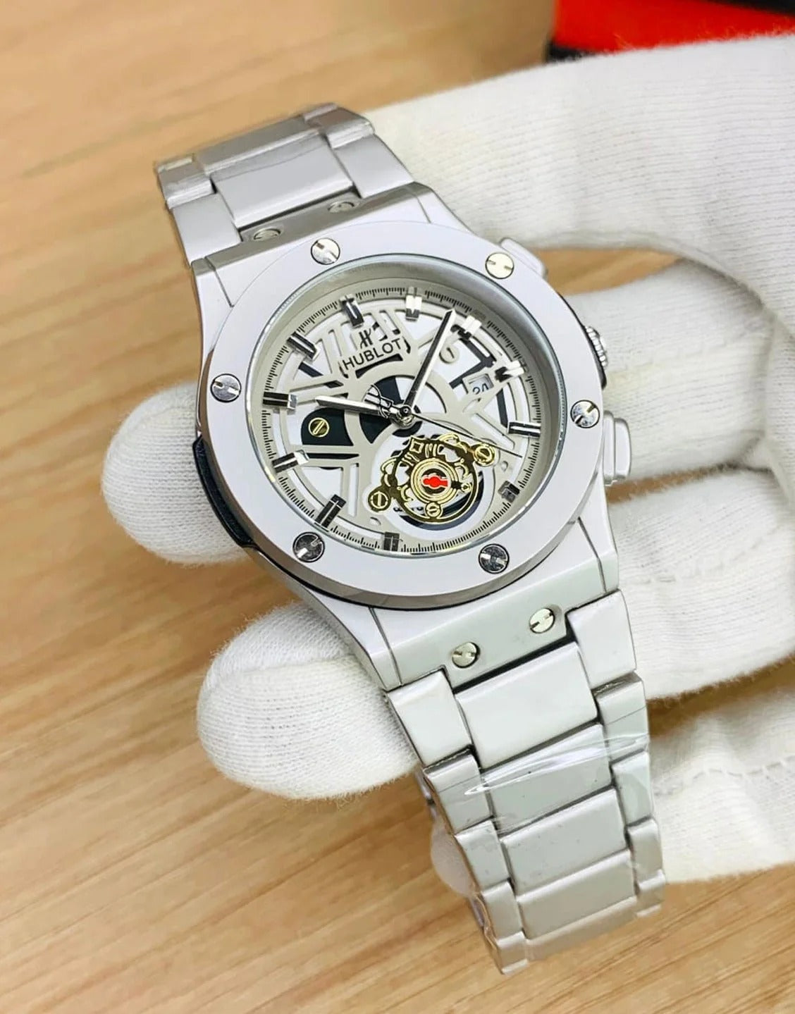 Luxury Skeleton Dial Men's Watch – Stainless Steel Strap | Analog Quartz Wristwatch for Men – Silver Edition