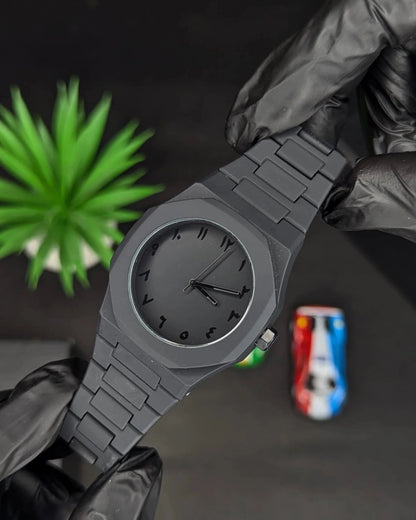 Luxury Matte Black Minimalist Steel Watch – Premium Designer Timepiece for Men