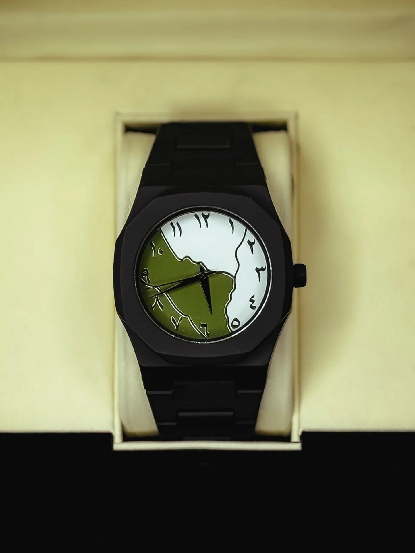 (Luxury/Lifestyle): The Aura Collection: Modern Arabic Dial Watch with Premium Matte Integrated Strap