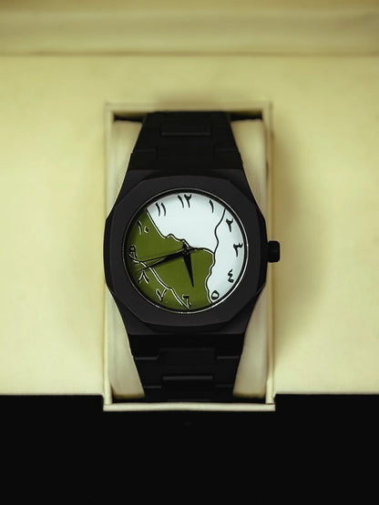 (Luxury/Lifestyle): The Aura Collection: Modern Arabic Dial Watch with Premium Matte Integrated Strap
