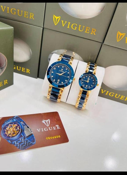 Men’s Two-Tone Gold & Silver Watch with Sapphire Dial & Diamond Hour Markers