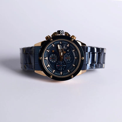 Theodore Luxury Chronograph Watch – Black & Rose Gold Stainless Steel Men’s Watch