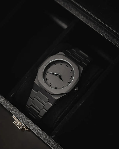 Luxury Matte Black Minimalist Steel Watch – Premium Designer Timepiece for Men