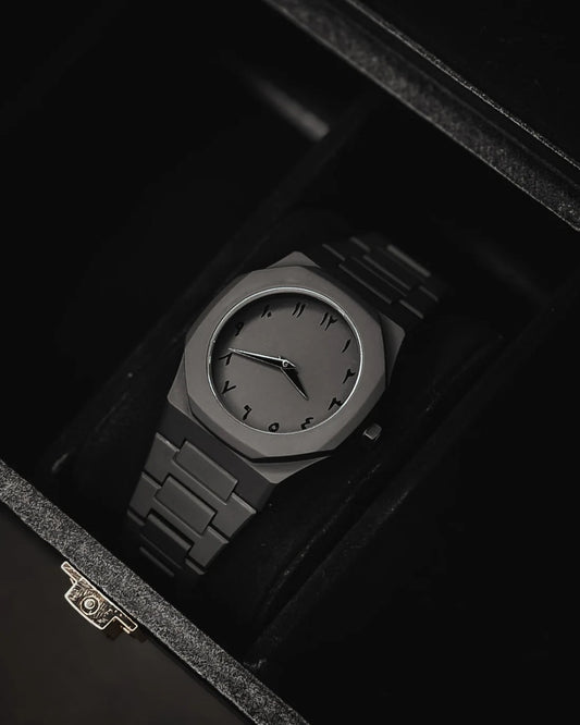 Luxury Matte Black Minimalist Steel Watch – Premium Designer Timepiece for Men