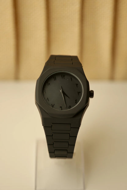 Luxury Matte Black Minimalist Steel Watch – Premium Designer Timepiece for Men