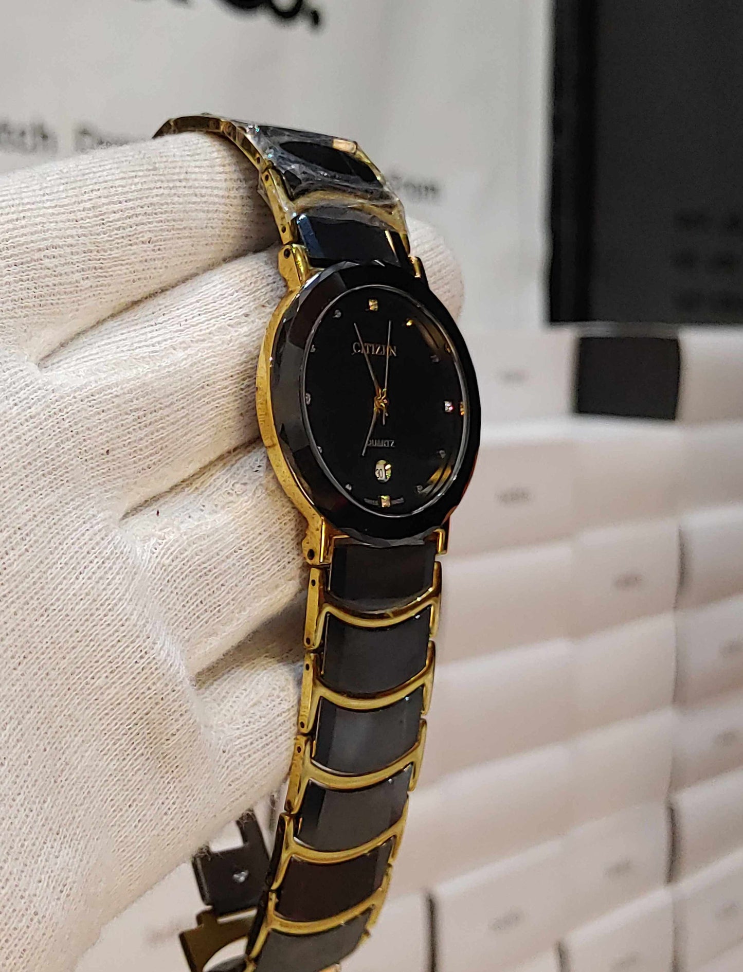 Men’s Two-Tone Gold & Silver Watch with Sapphire Dial & Diamond Hour Markers