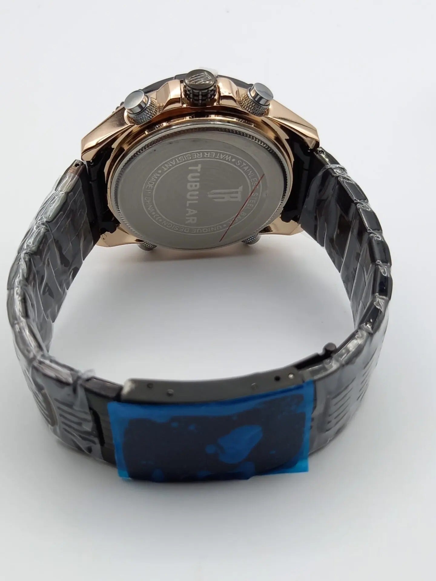 Theodore Luxury Chronograph Watch – Black & Rose Gold Stainless Steel Men’s Watch