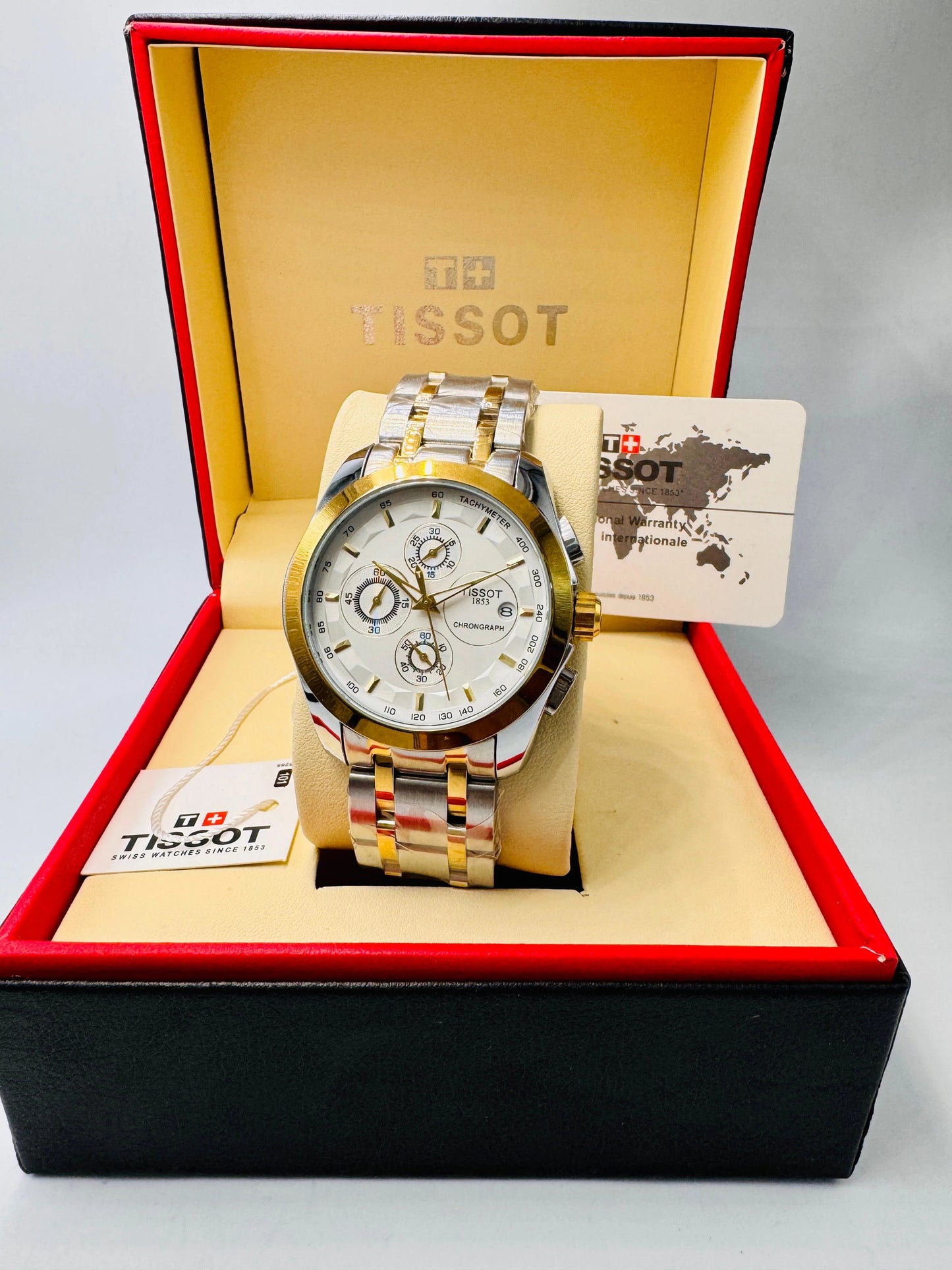 Luxury Gold & Silver Chronograph Watch – Stainless Steel Premium Men’s Watch