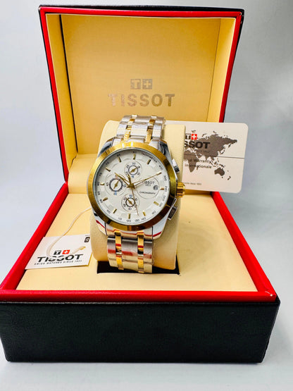 Luxury Gold & Silver Chronograph Watch – Stainless Steel Premium Men’s Watch