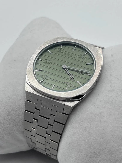 Luxury Stainless Steel Watch – Turquoise Dial Minimalist Designer Style