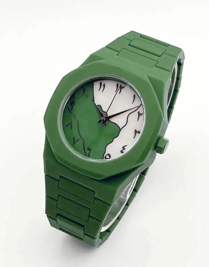 (Luxury/Lifestyle): The Aura Collection: Modern Arabic Dial Watch with Premium Matte Integrated Strap