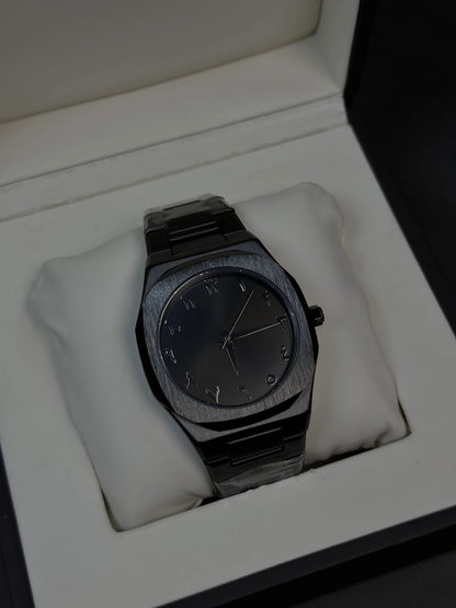 Luxury Matte Black Minimalist Steel Watch – Premium Designer Timepiece for Men