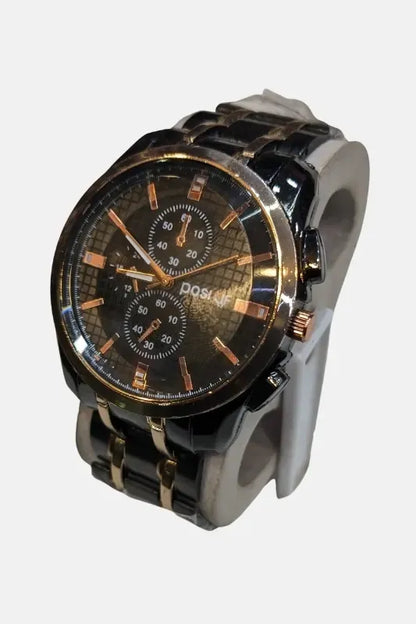 Theodore Luxury Chronograph Watch – Black & Rose Gold Stainless Steel Men’s Watch