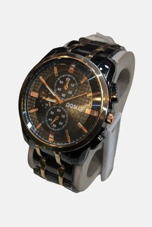 Theodore Luxury Chronograph Watch – Black & Rose Gold Stainless Steel Men’s Watch