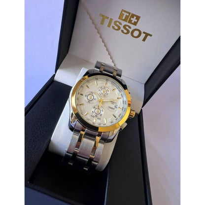 Luxury Gold & Silver Chronograph Watch – Stainless Steel Premium Men’s Watch