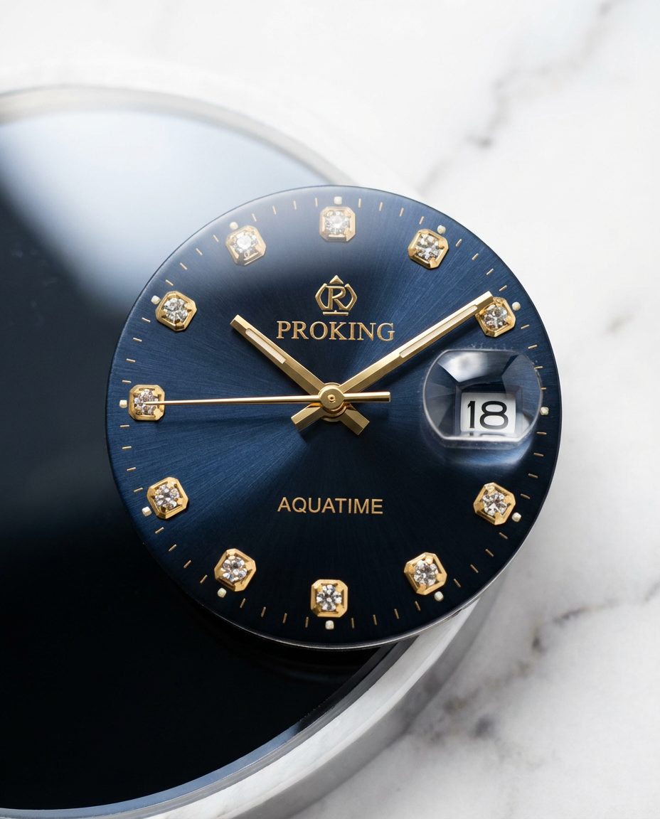 🕰️ PROKING Two-Tone Luxury Men's Wrist Watch – Gold & Silver Stainless Steel, Date Display, Diamond Markers, Water Resistant