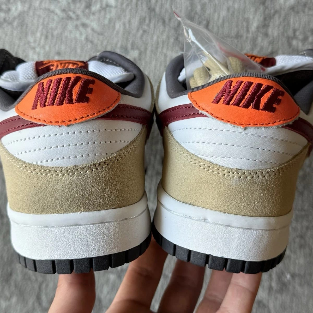 Nike SB Dunk Low Sneakers for Men - Tan, White & Burgundy - Premium Casual Skate Shoes