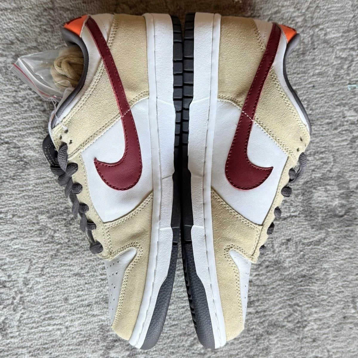 Nike SB Dunk Low Sneakers for Men - Tan, White & Burgundy - Premium Casual Skate Shoes