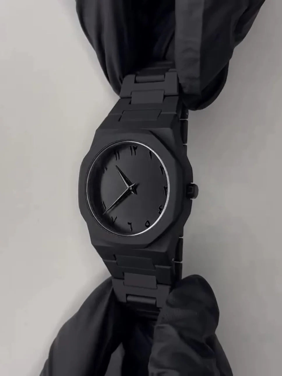 (Luxury/Lifestyle): The Aura Collection: Modern Arabic Dial Watch with Premium Matte Integrated Strap