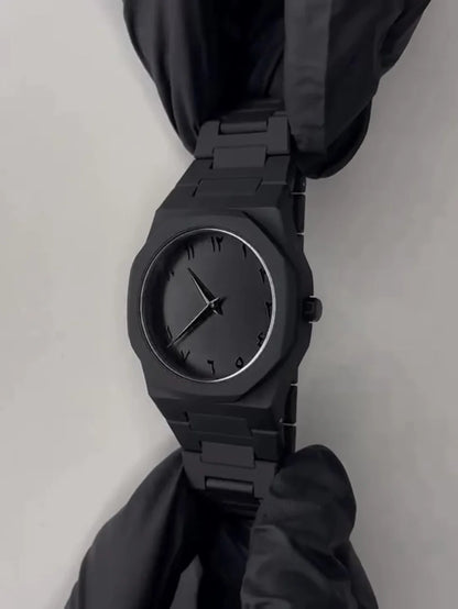 (Luxury/Lifestyle): The Aura Collection: Modern Arabic Dial Watch with Premium Matte Integrated Strap