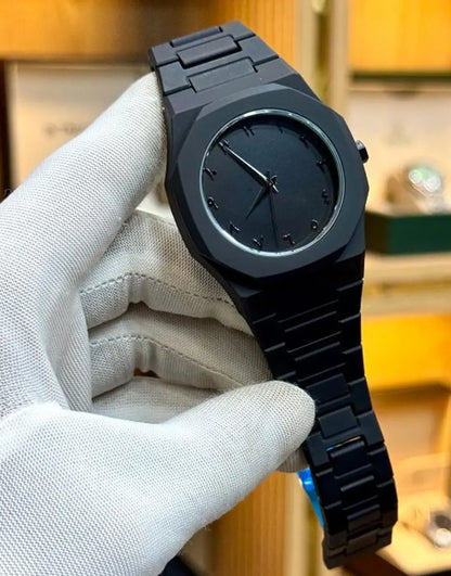 (Luxury/Lifestyle): The Aura Collection: Modern Arabic Dial Watch with Premium Matte Integrated Strap