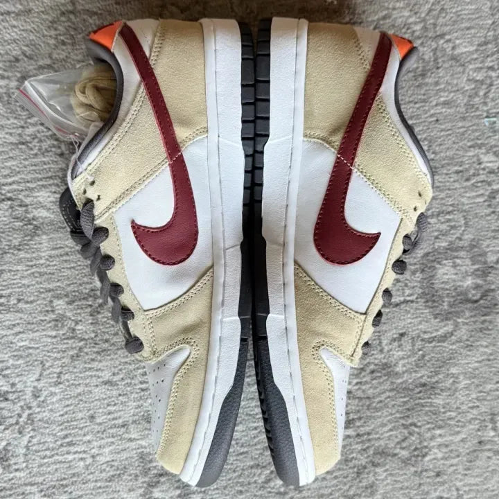 Nike SB Dunk Low Sneakers for Men - Tan, White & Burgundy - Premium Casual Skate Shoes